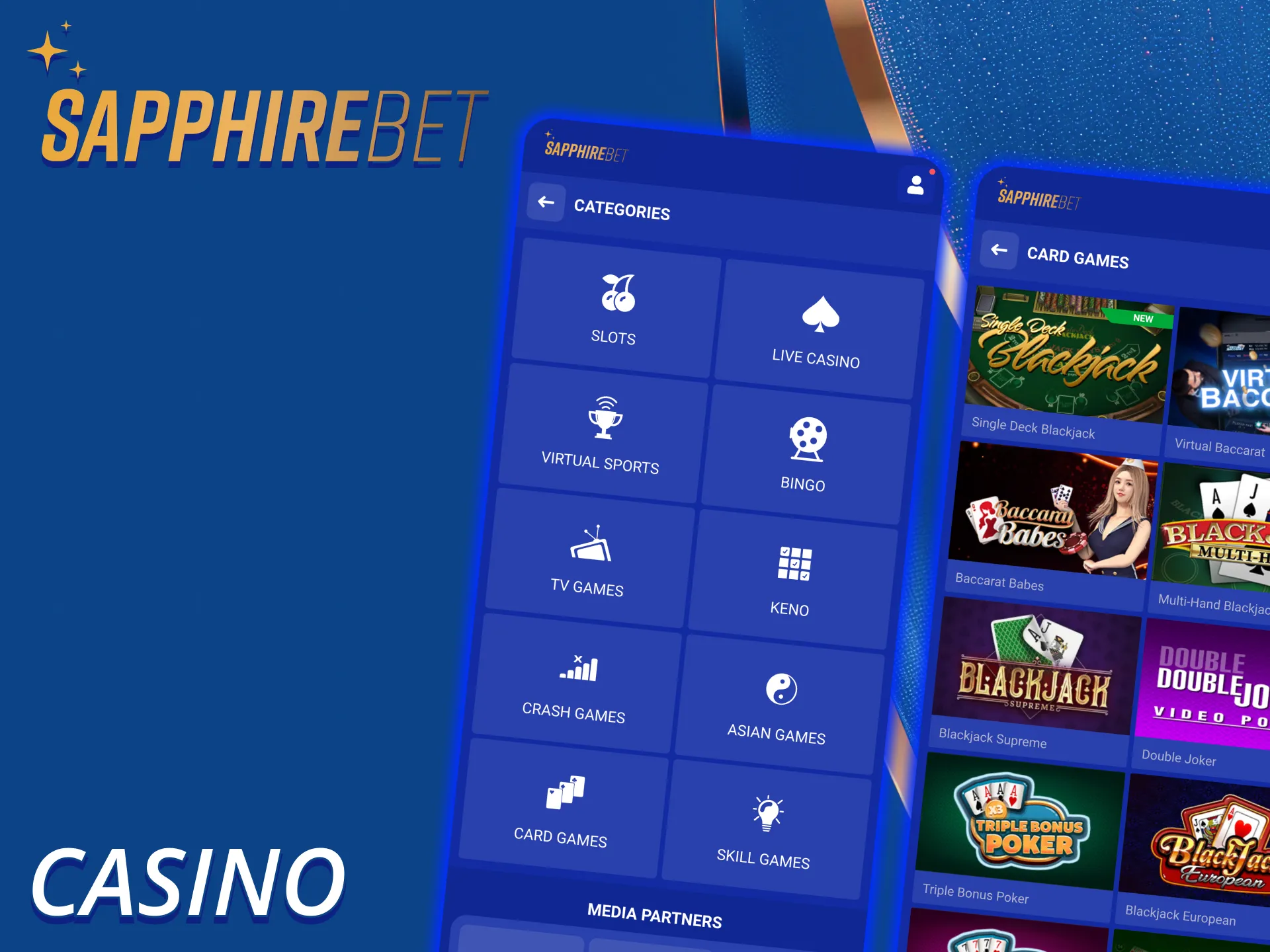 Go to SapphireBet Casino section and enjoy playing games.