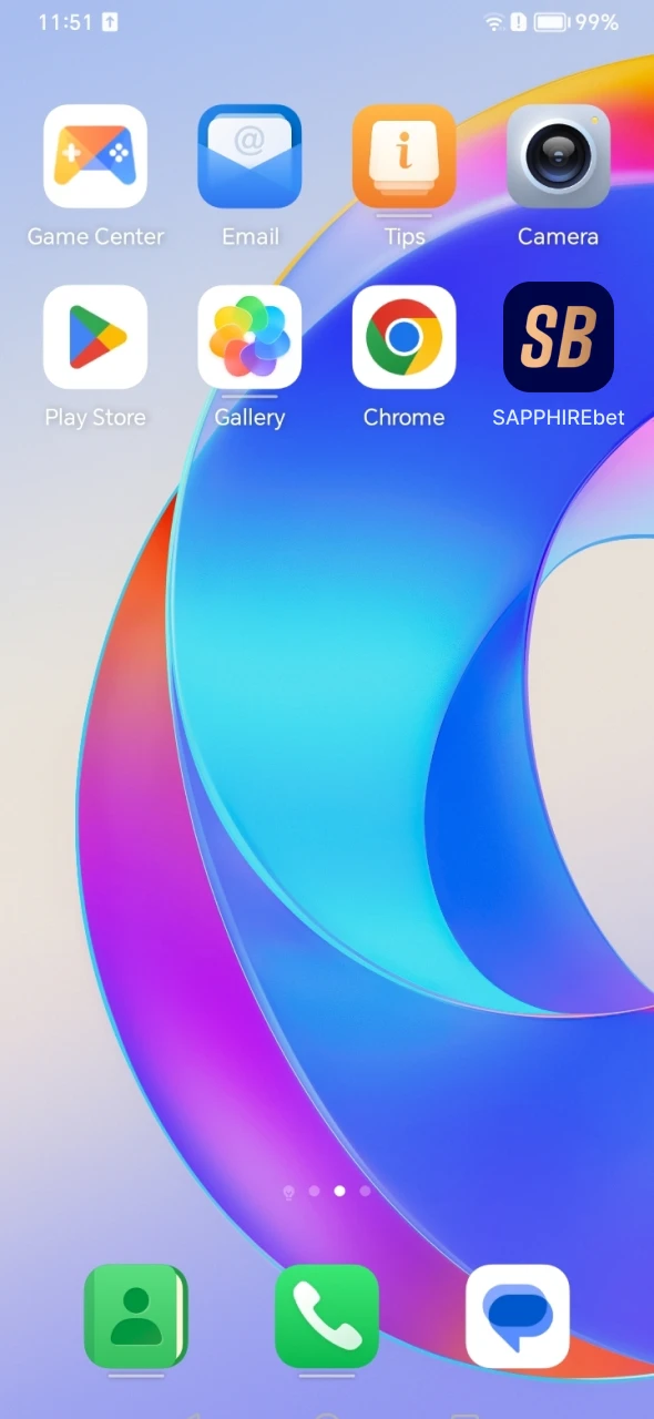 Tap on the SapphireBet shortcut to login to the app.