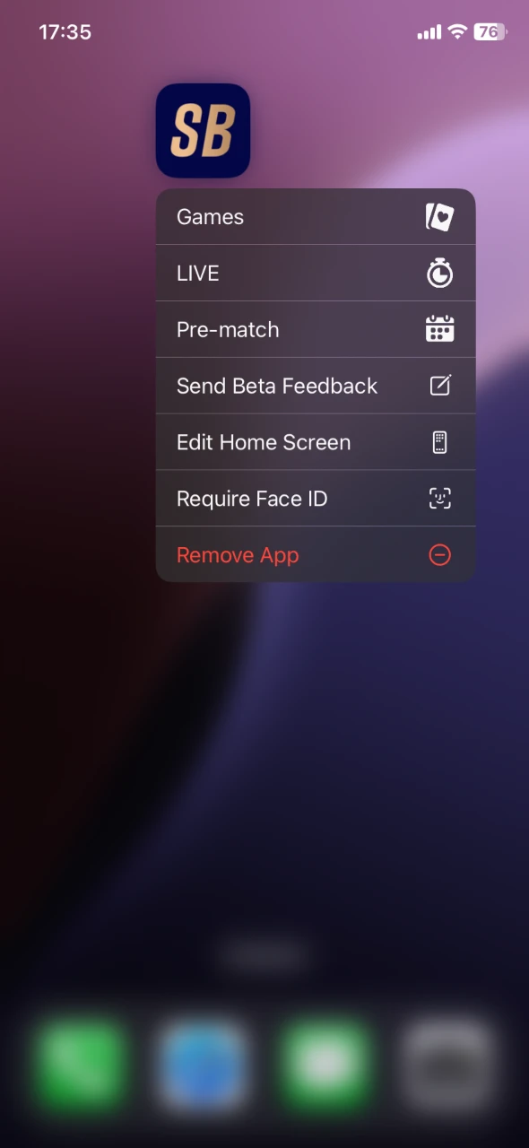 Click on the Sapphirebet icon to open it.
