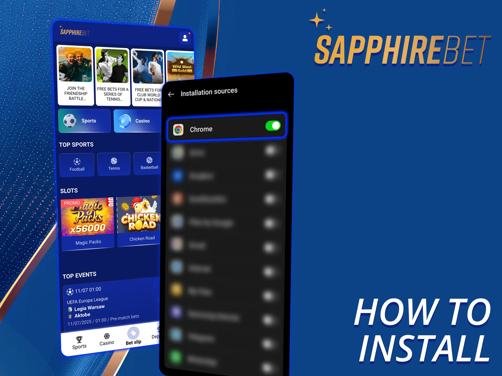 Installing the SapphireBet app does not take much time.