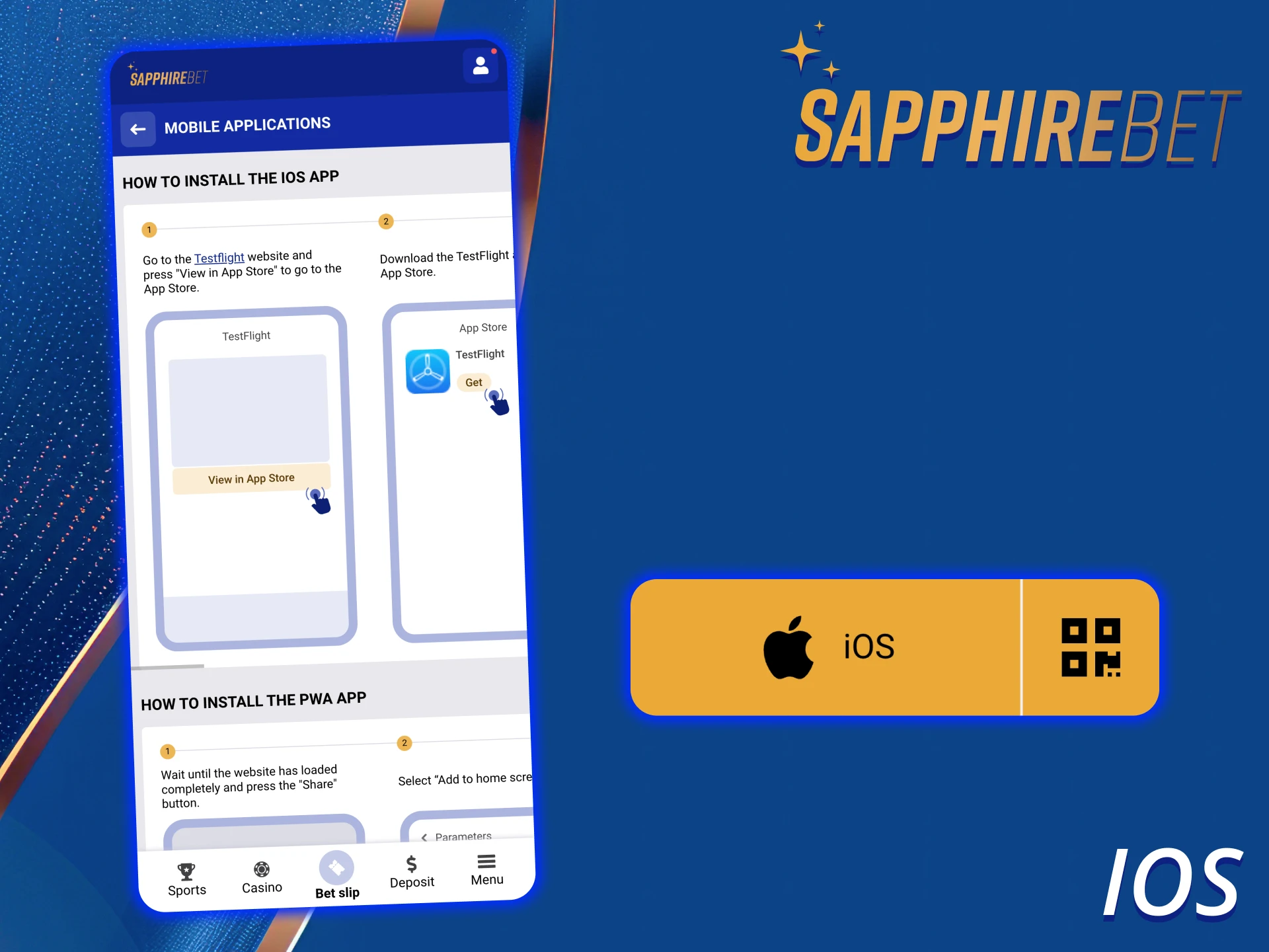 You can download and install SapphireBet iOS app for free.