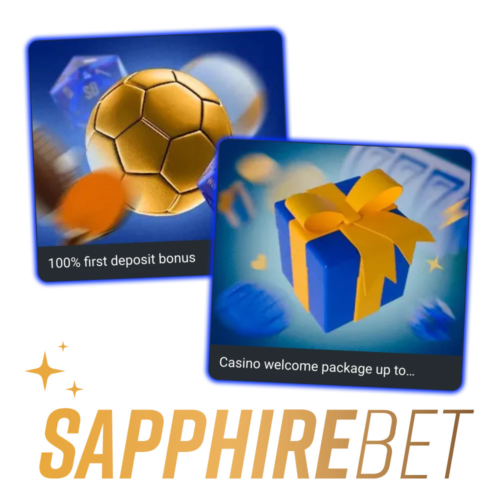 Select from a variety of bonuses at SapphireBet official website.