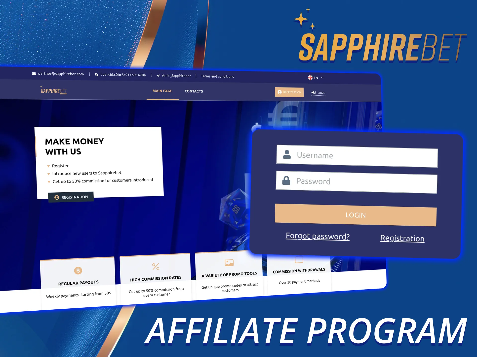 Start earning money with SapphireBet Affiliate Program.
