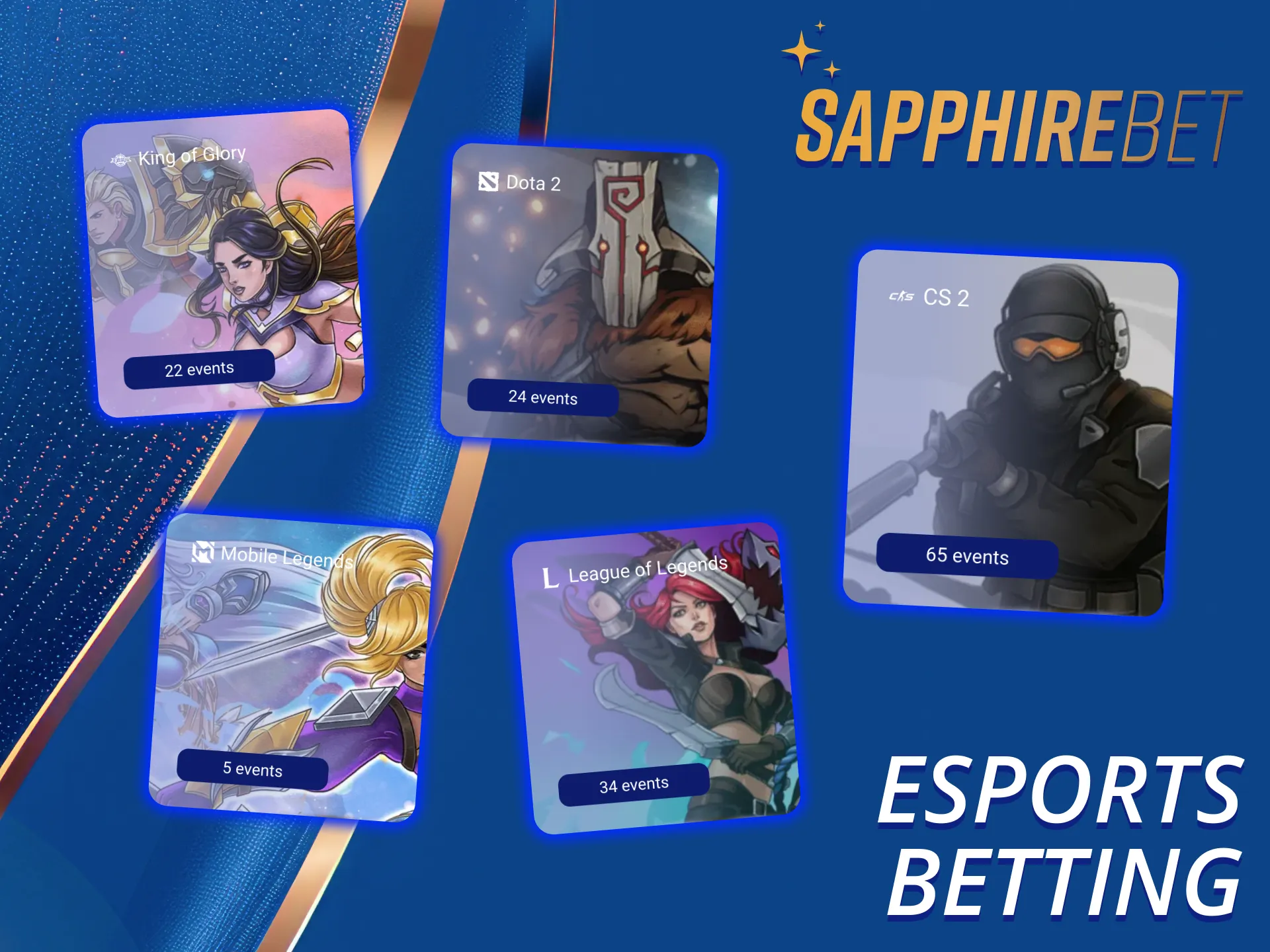Bet on popular tournaments in SapphireBet eSports section.