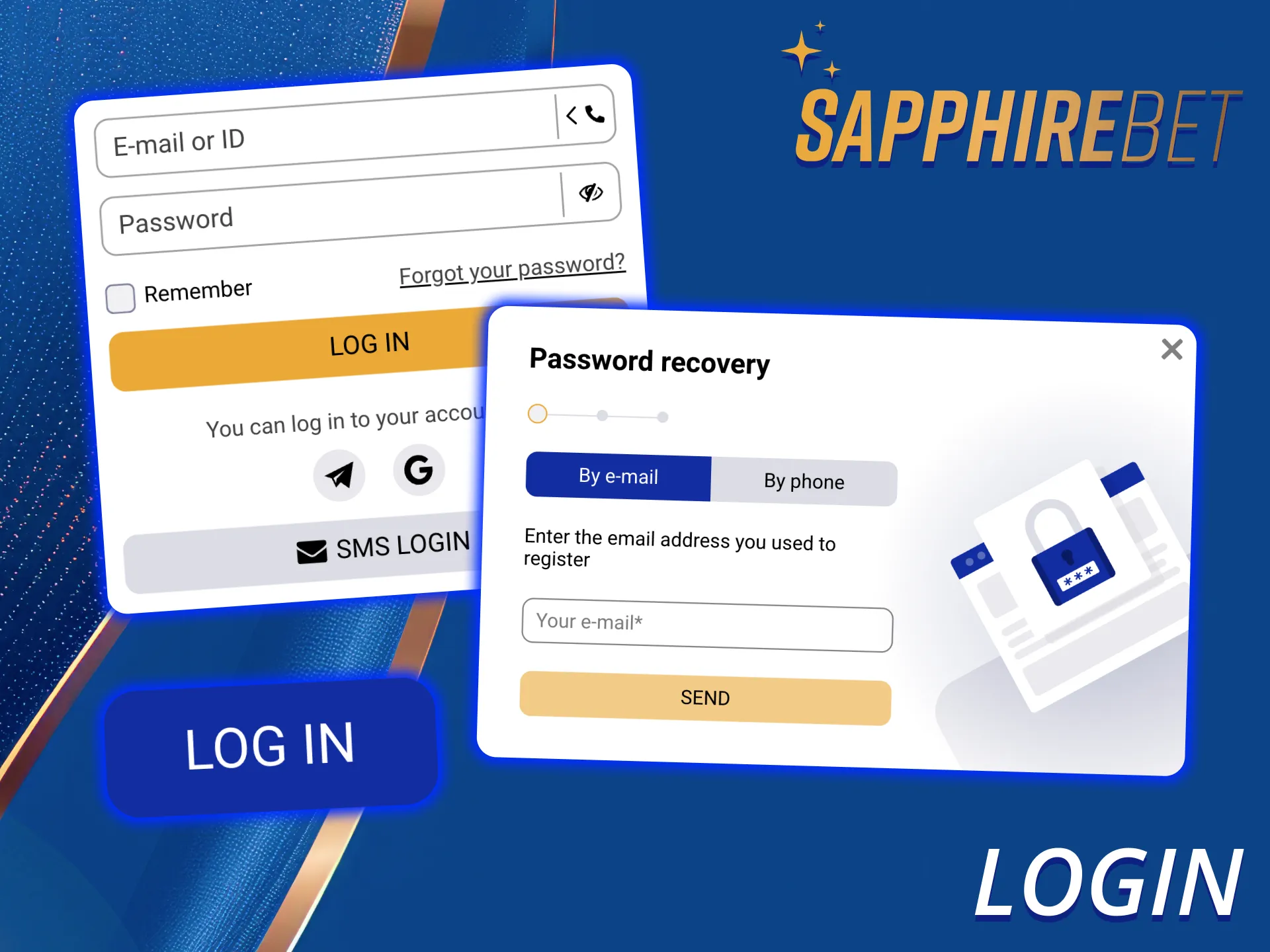 Log in to start playing at SapphireBet official platform.