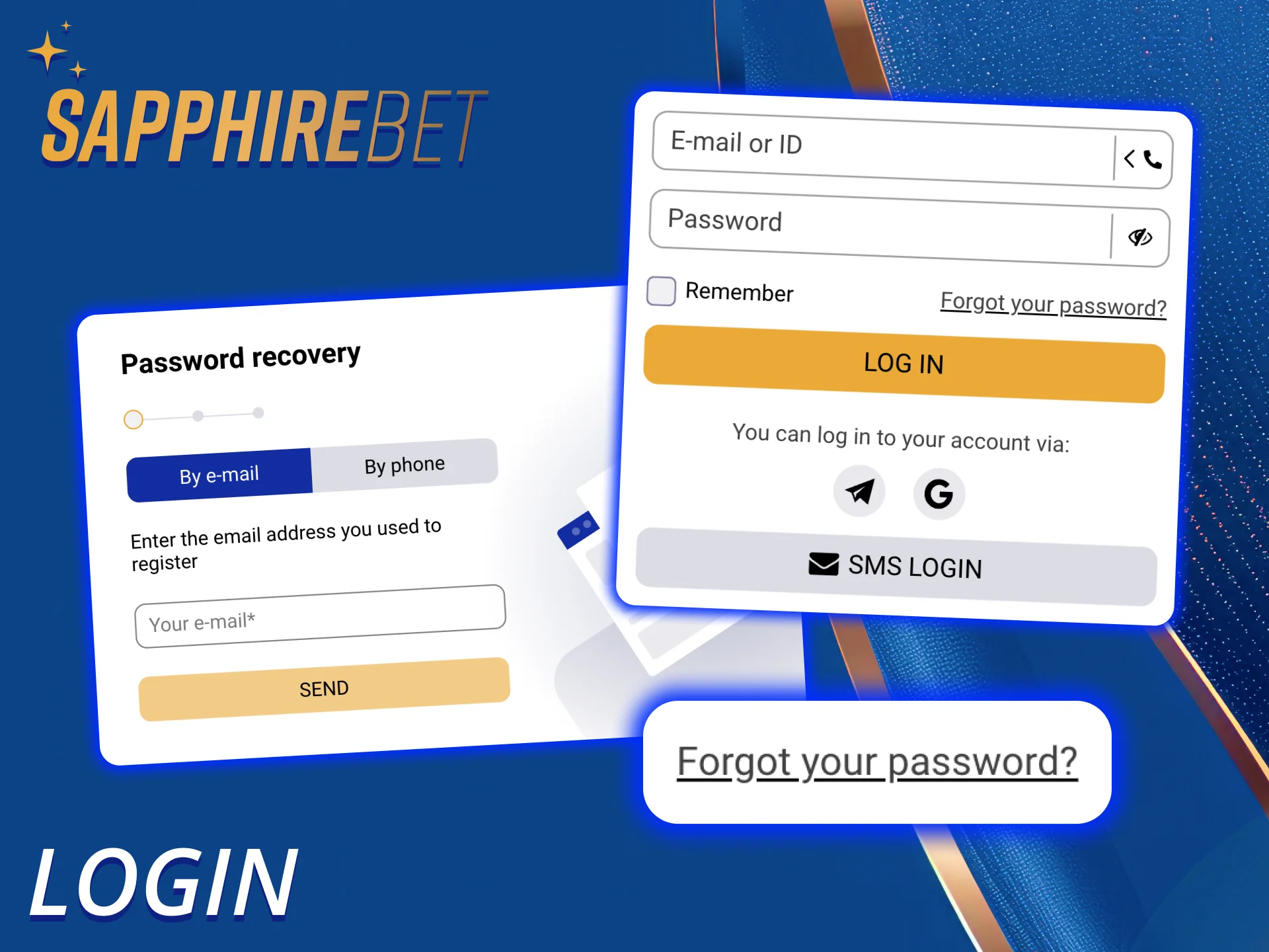 Log in if you have an account on SapphireBet platform.
